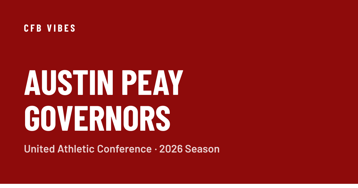 Austin Peay Football Schedule 2026: Games, Dates & Results