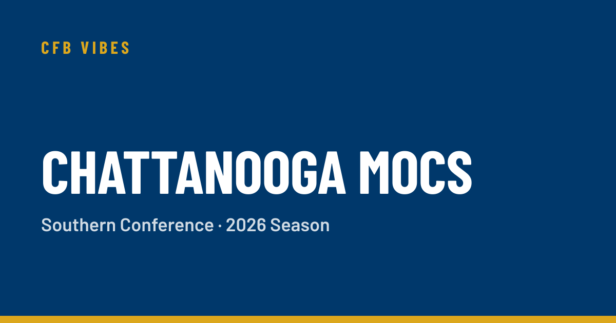 Chattanooga Football Schedule 2026: Games, Dates & Results