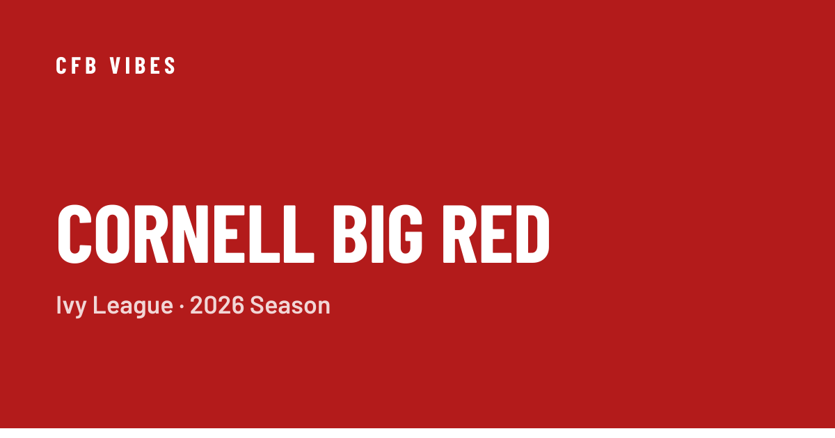 Cornell Football: Schedule, Scores, Roster & Odds