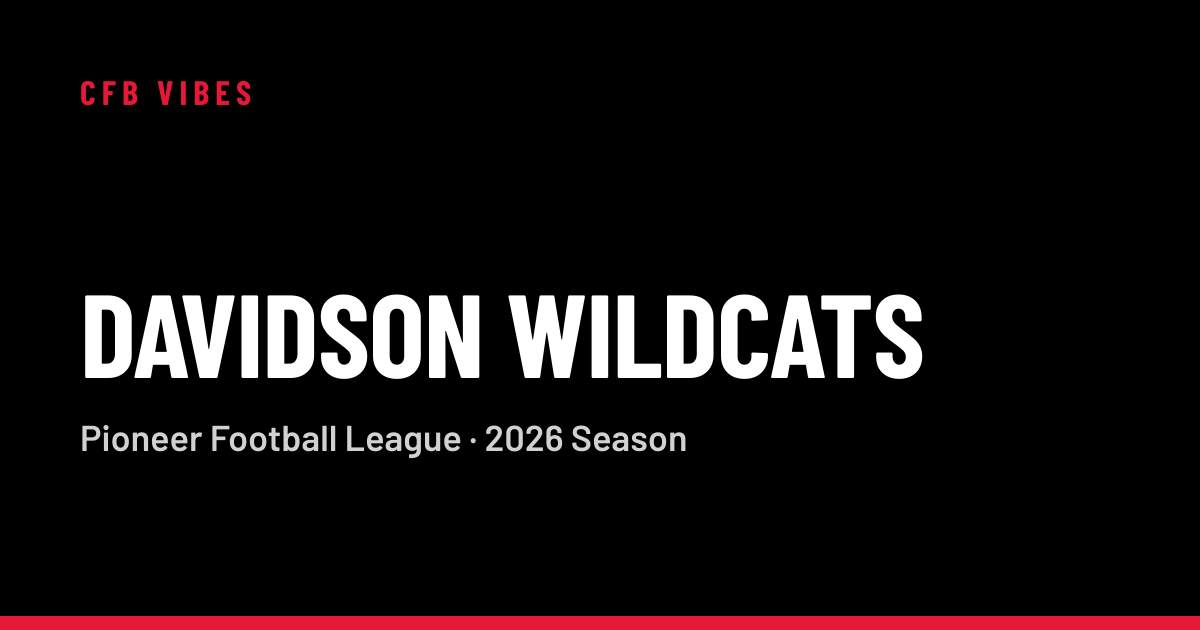 Davidson Football Schedule 2026: Games, Dates & Results