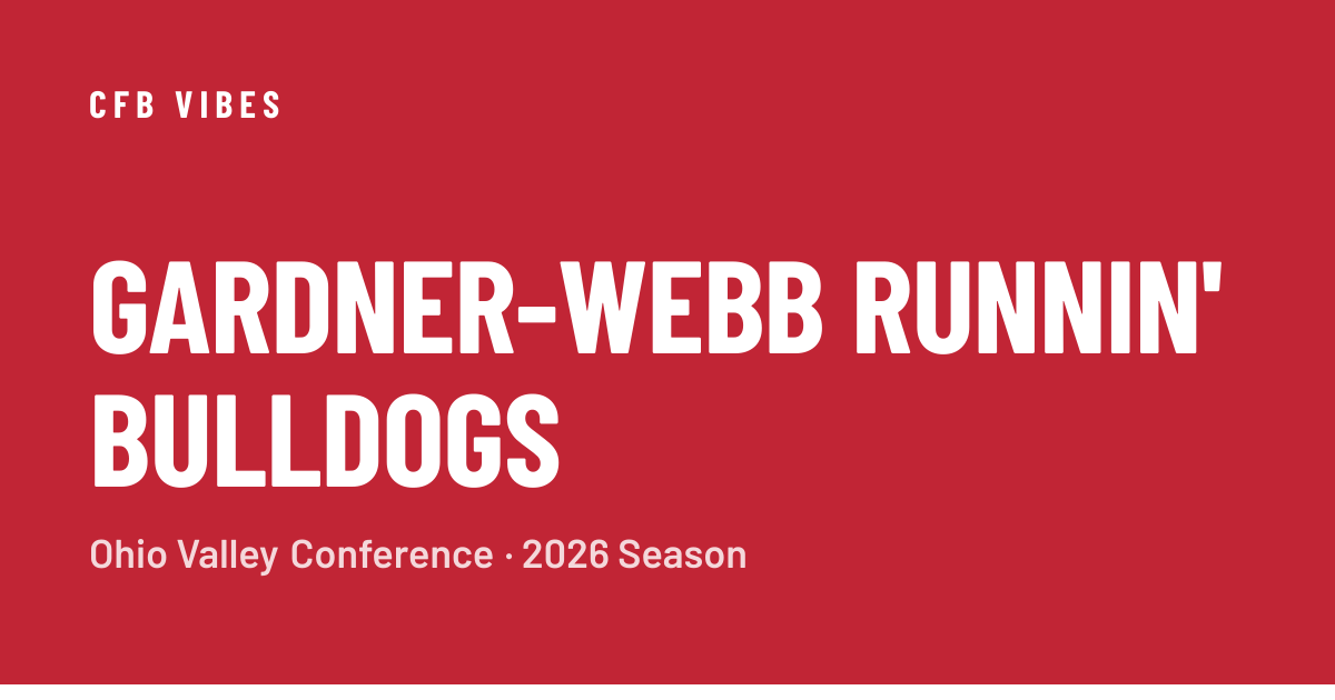 Gardner Webb Football Schedule 2026: Games, Dates & Results