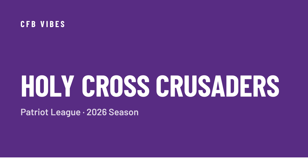 Holy Cross Football Stats: Team & Advanced Metrics