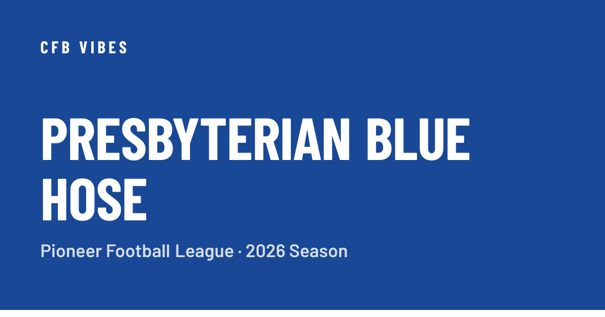 Presbyterian Football Stats: Team & Advanced Metrics