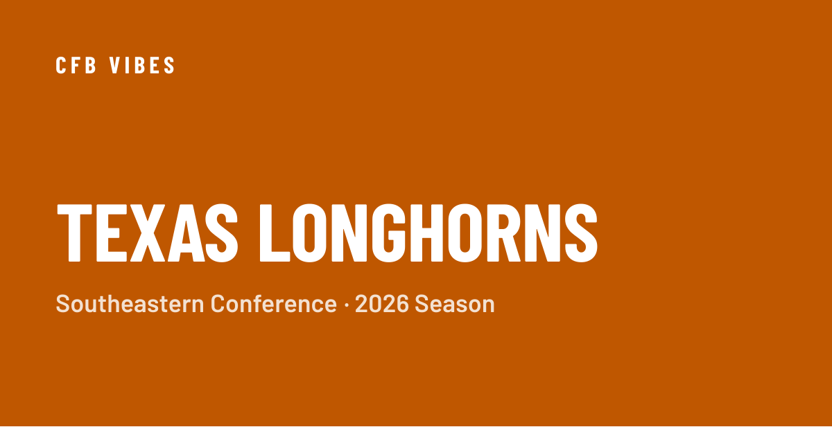Texas Football Schedule 2026: Games, Dates &amp; Results